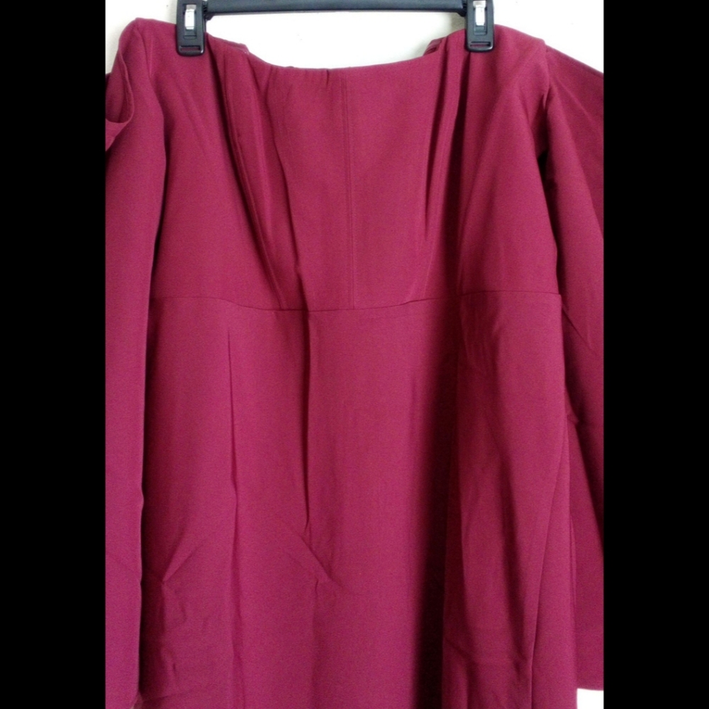 BNWT ASOS DESIGN CURVE EXCLUSIVE BARDOT CORSET DETAIL MIDI DRESS IN WINE - Picture 13 of 15